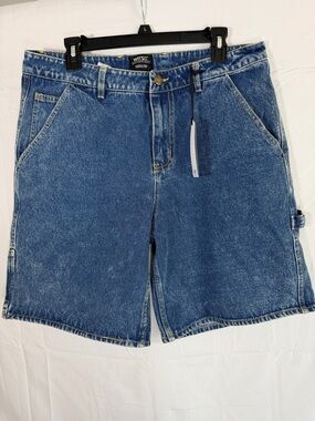 WESC Unisex Denim Carpenter Shorts in Blue